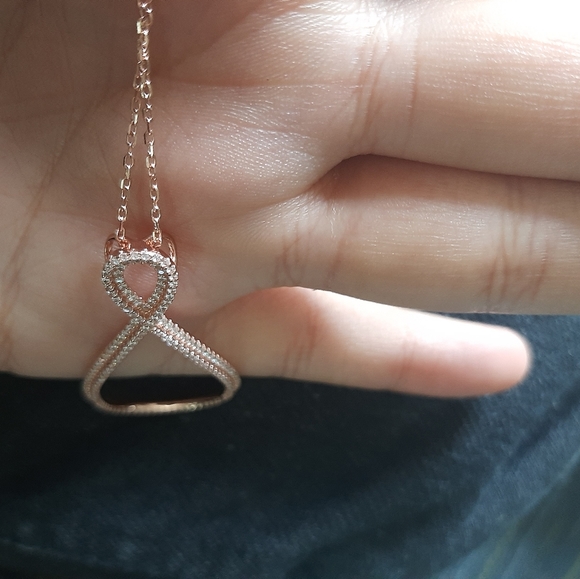 Cubic Zirconia Infinity Sterling Silver Necklace - Picture 8 of 11